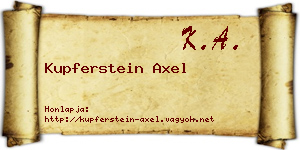 Kupferstein Axel névjegykártya